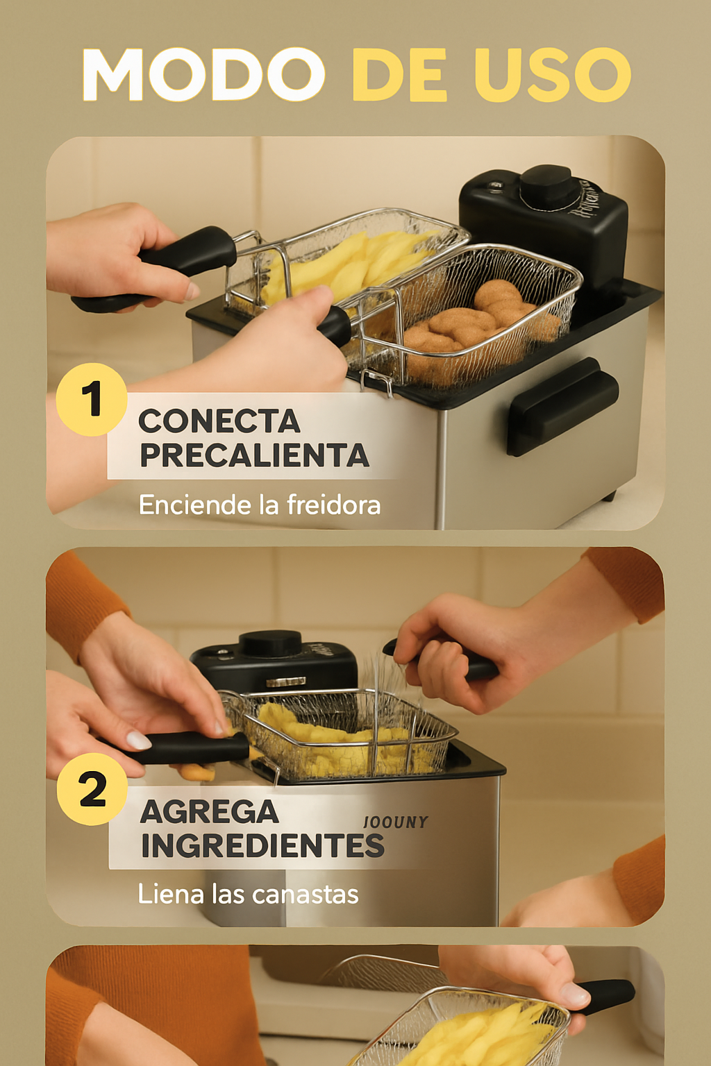 FREIDORA DE ACEITE CON 2 CESTAS SOKANY